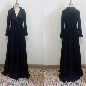 Vintage 1990s Catherine Regher Black Tuxedo look Ballgown